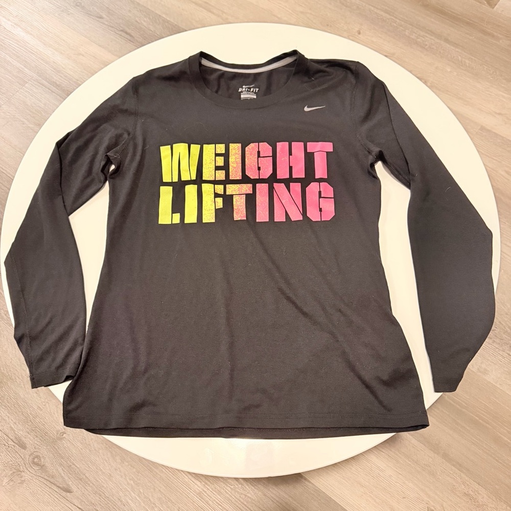 Nike Women's Black Long Sleeve Weightlifting Tee